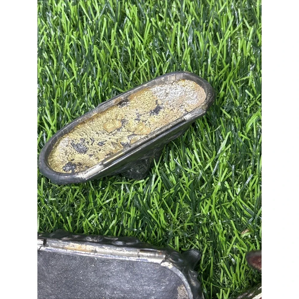 Vintage‎ Metal Trinket Box Lot 2 Floral Jewelry Box Decor